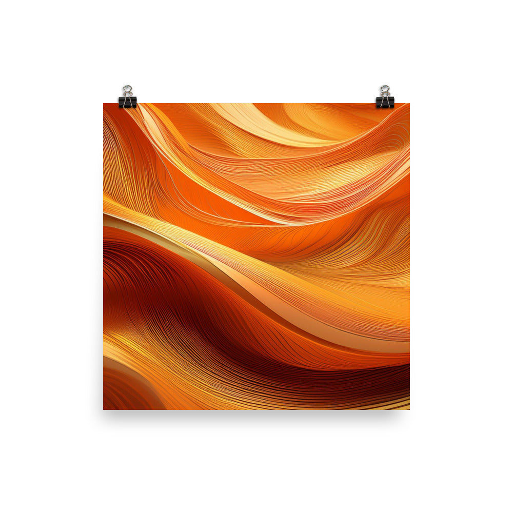 Orange and Gold Waves - Poster