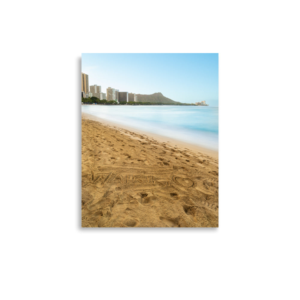 Waikiki Written In the Sand - Poster