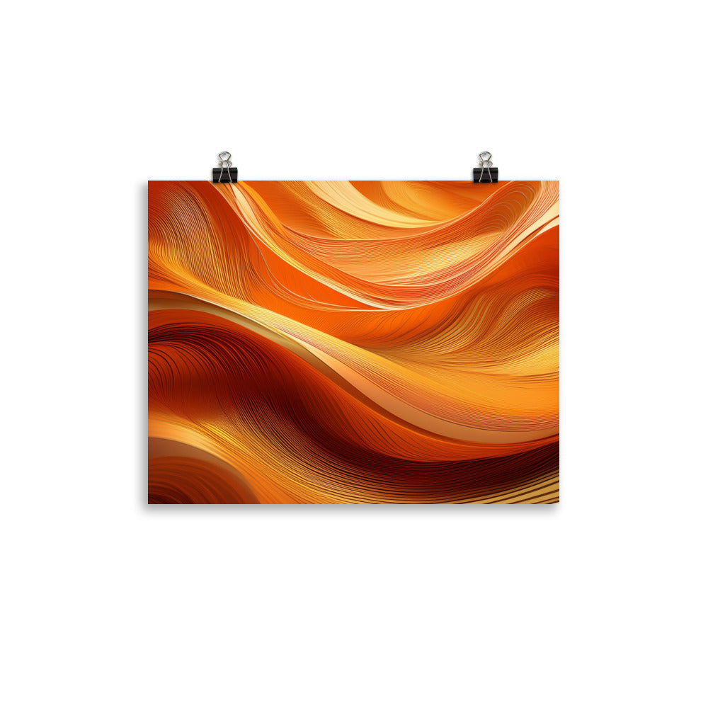 Orange and Gold Waves - Poster