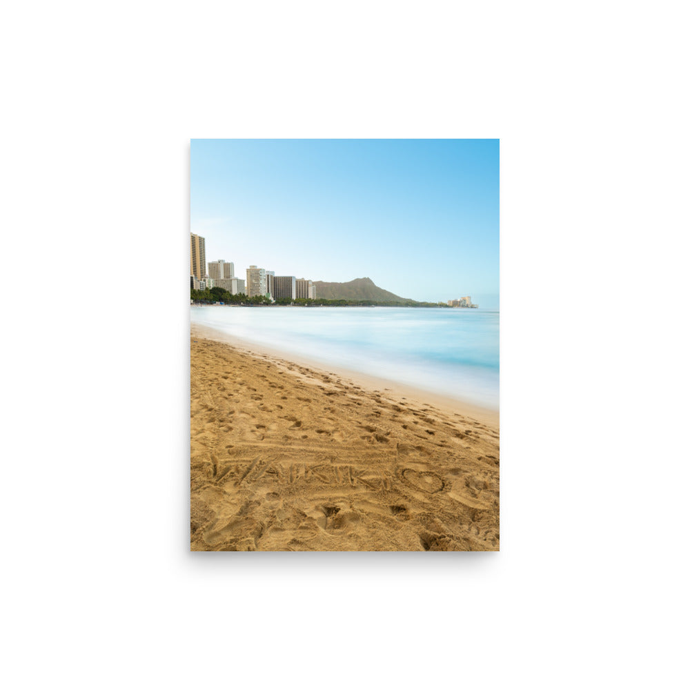 Waikiki Written In the Sand - Poster