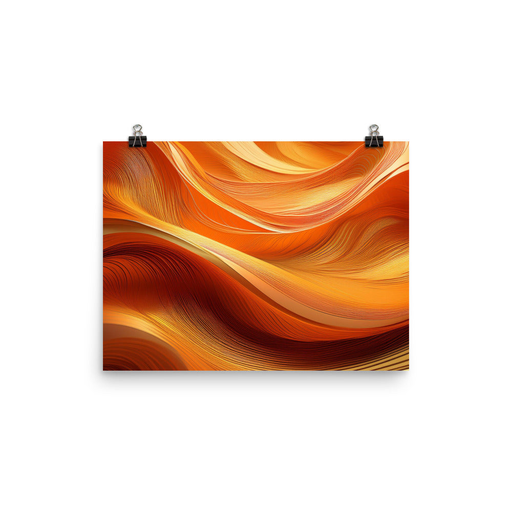 Orange and Gold Waves - Poster