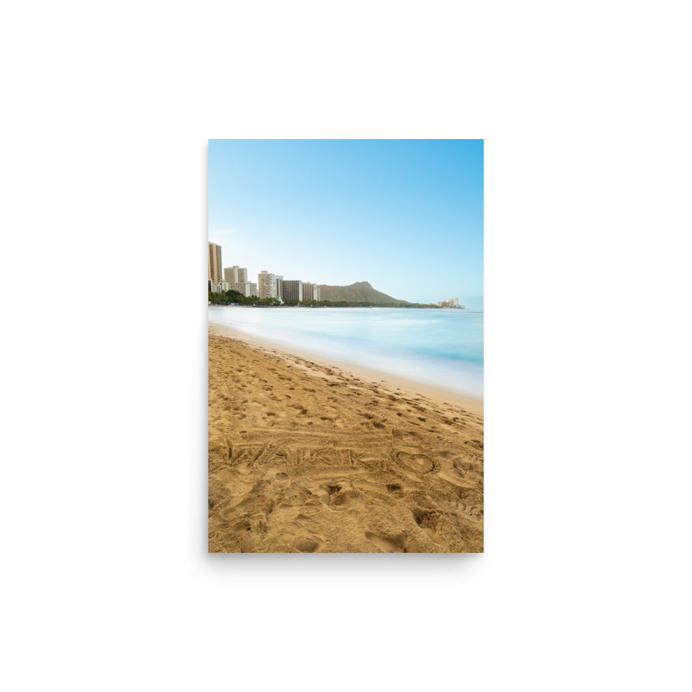 Waikiki Written In the Sand - Poster