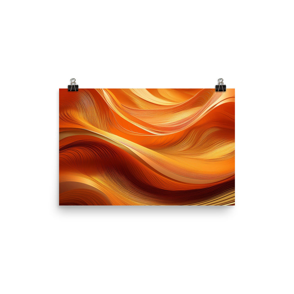 Orange and Gold Waves - Poster