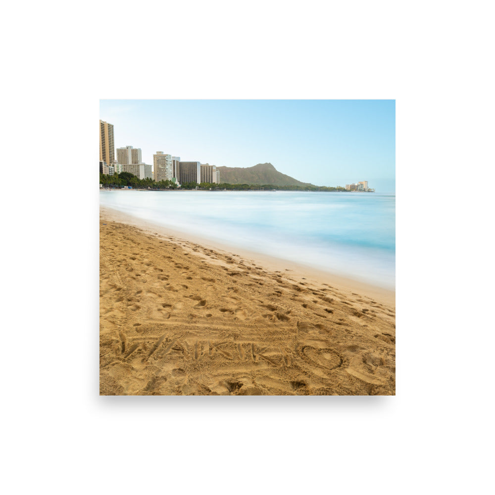 Waikiki Written In the Sand - Poster