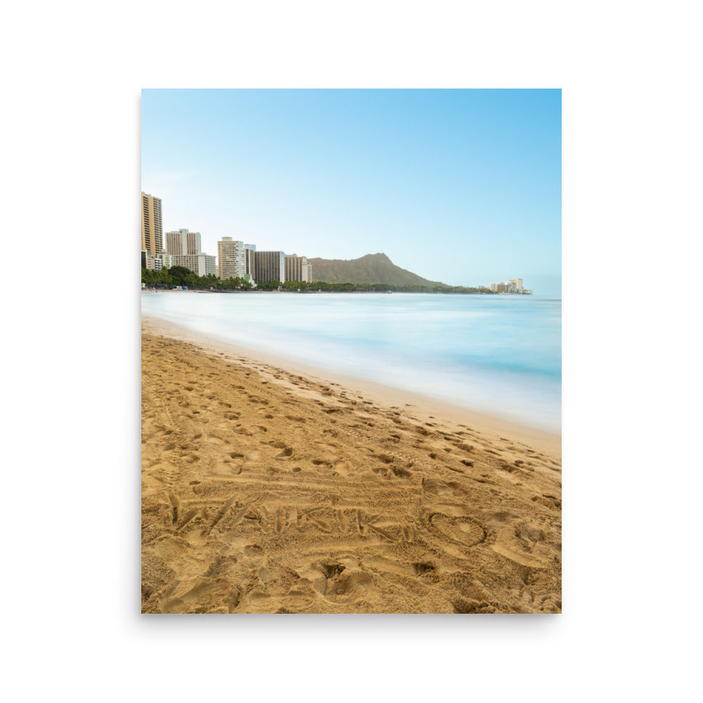 Waikiki Written In the Sand - Poster