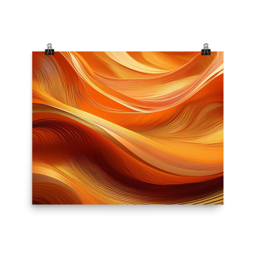 Orange and Gold Waves - Poster