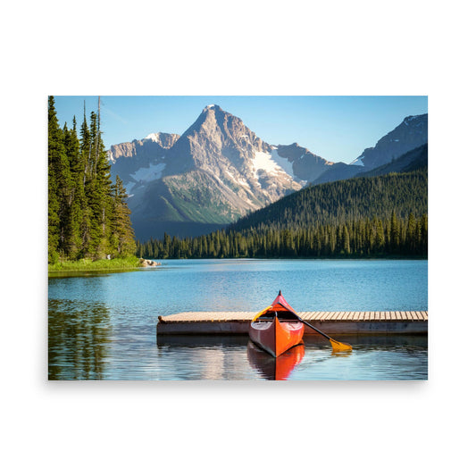 Mountain Lake Canoe - Poster