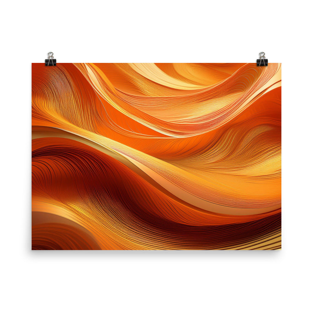 Orange and Gold Waves - Poster