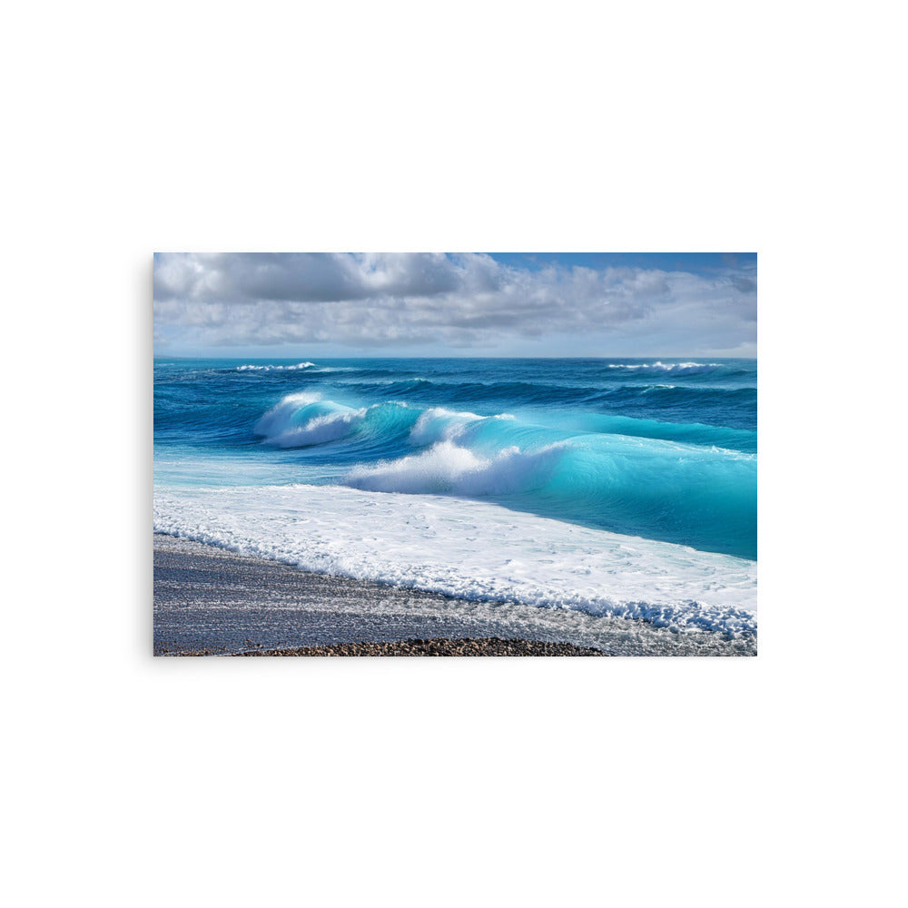 Black Sand Beach Waves- Poster