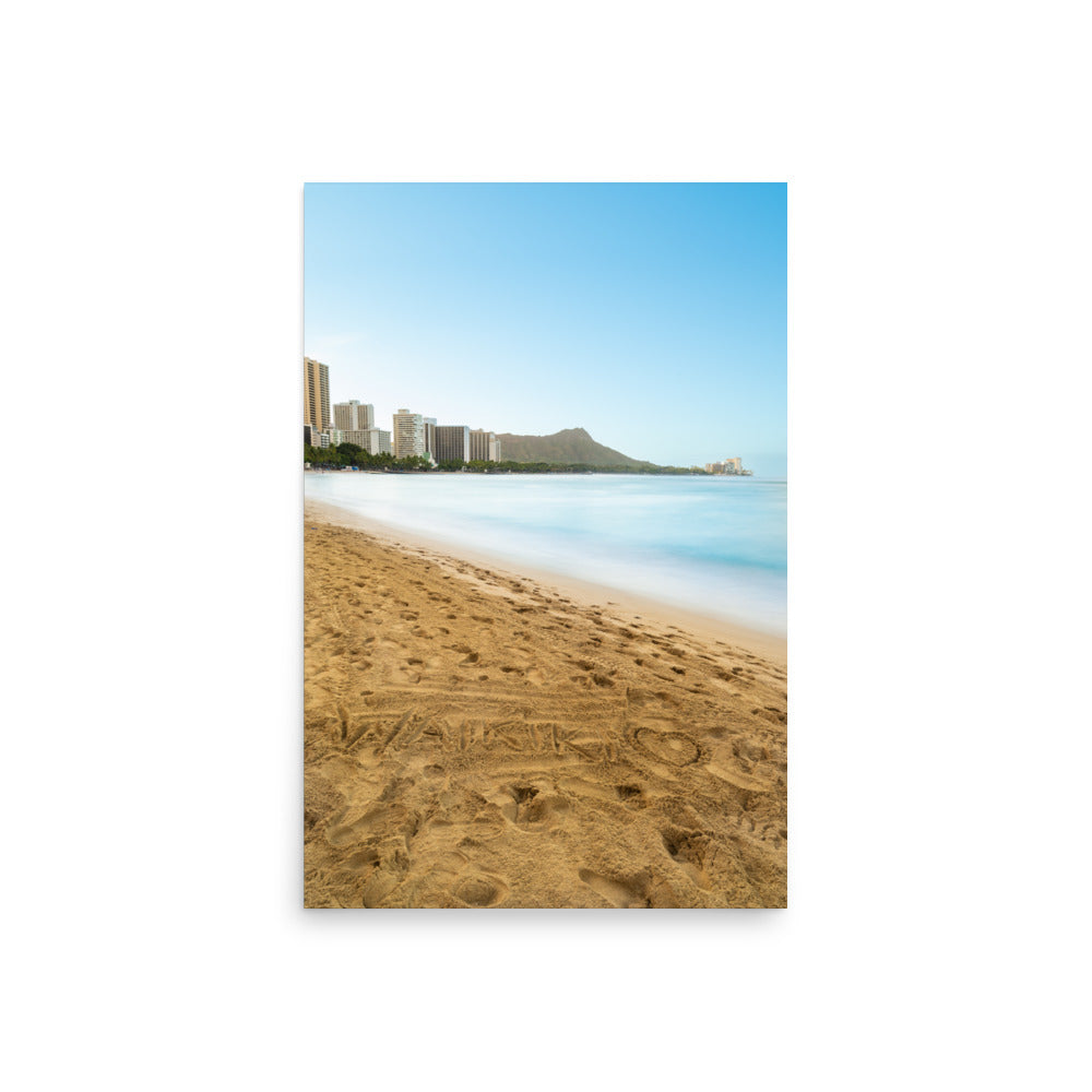 Waikiki Written In the Sand - Poster