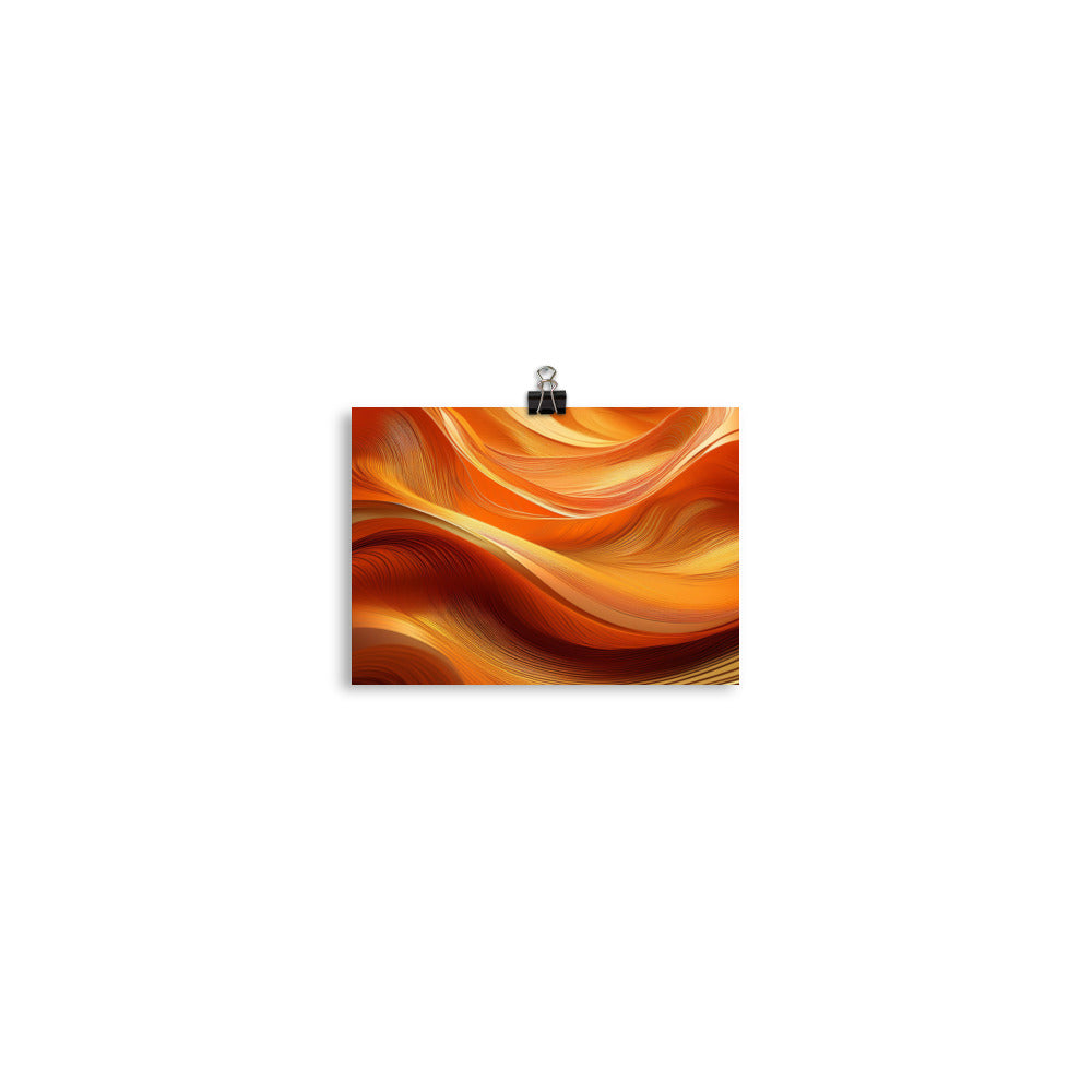 Orange and Gold Waves - Poster