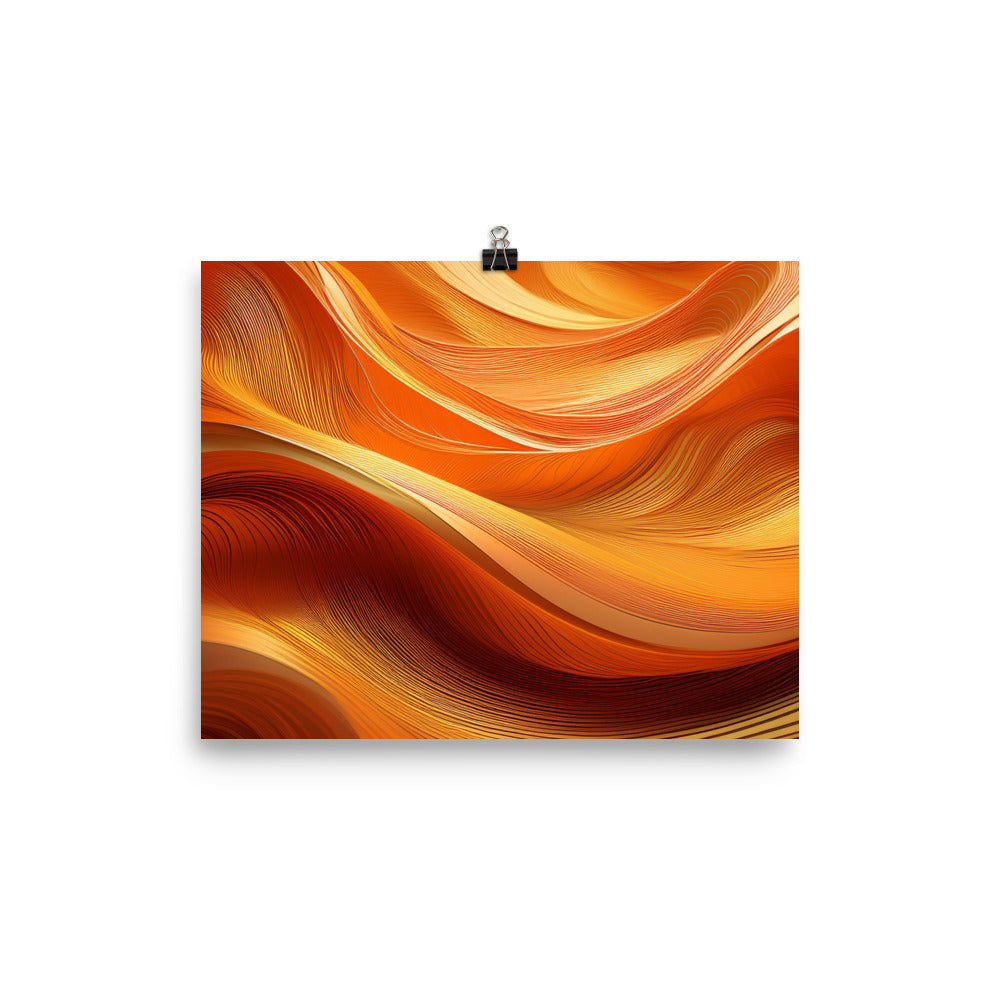 Orange and Gold Waves - Poster