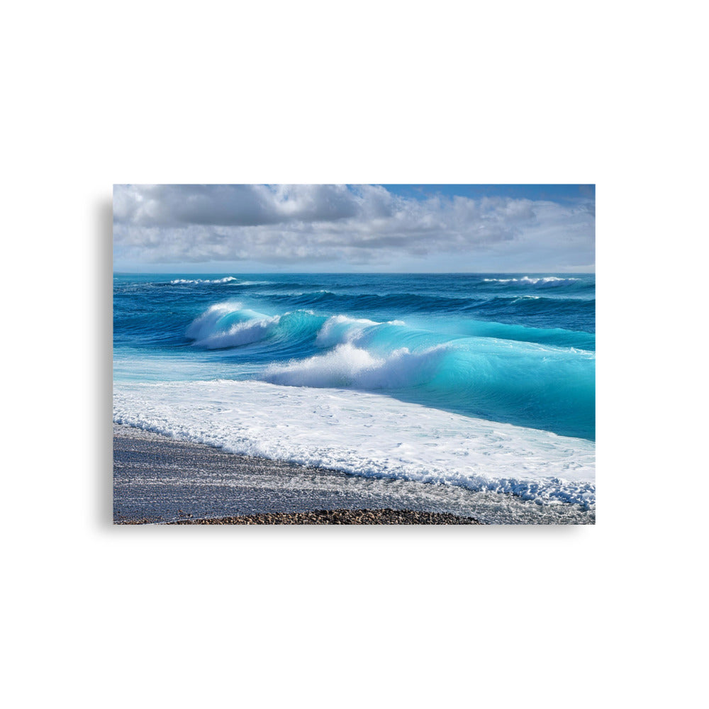 Black Sand Beach Waves- Poster