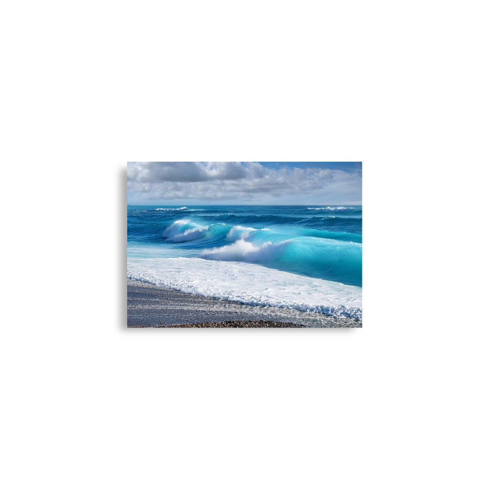 Black Sand Beach Waves- Poster