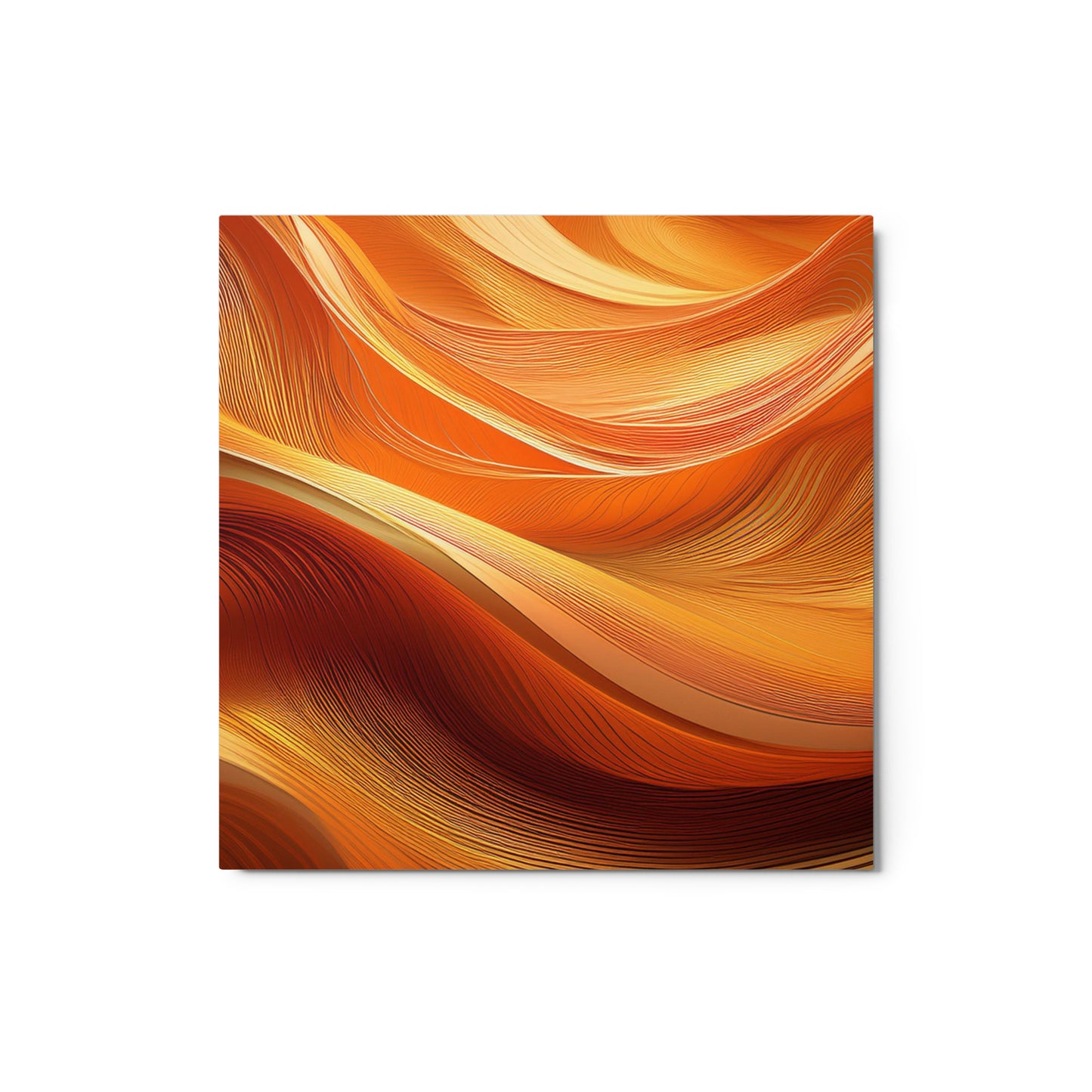 Orange and Gold Waves - Metal prints