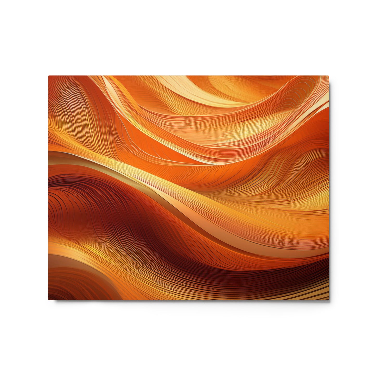 Orange and Gold Waves - Metal prints