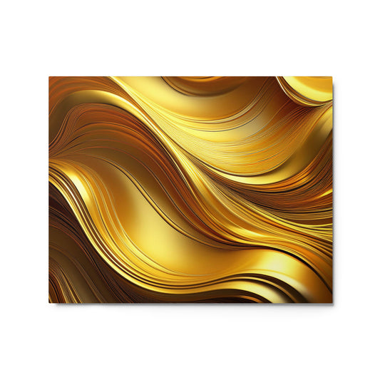 Gold Waves - Metal prints