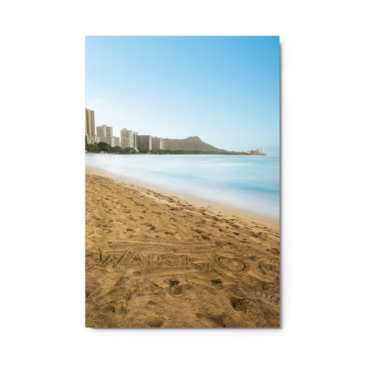 Waikiki Written in the Sand - Metal prints