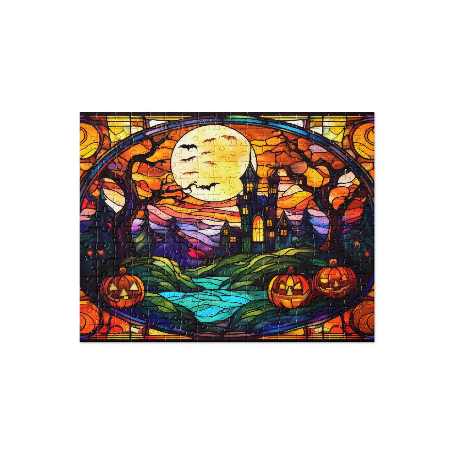 Halloween Castle Stained Glass - Jigsaw puzzle