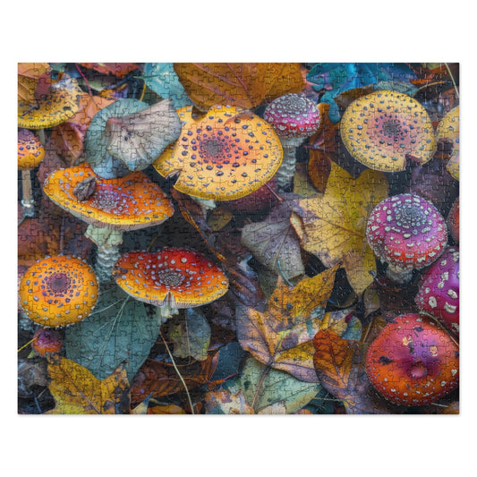 Fall Mushrooms and Leaves - Jigsaw puzzle