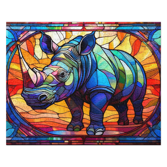 Rhino Stained Glass - Jigsaw puzzle