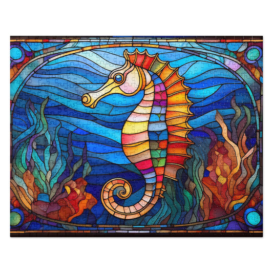 Stained glass seahorse - Jigsaw puzzle