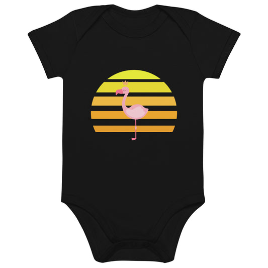 Flamingo sunset - Organic cotton baby bodysuit