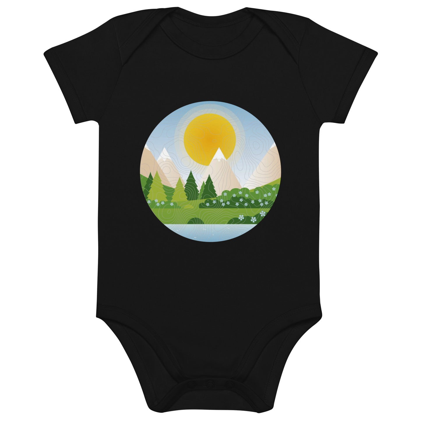 Mountain topo - Organic cotton baby bodysuit