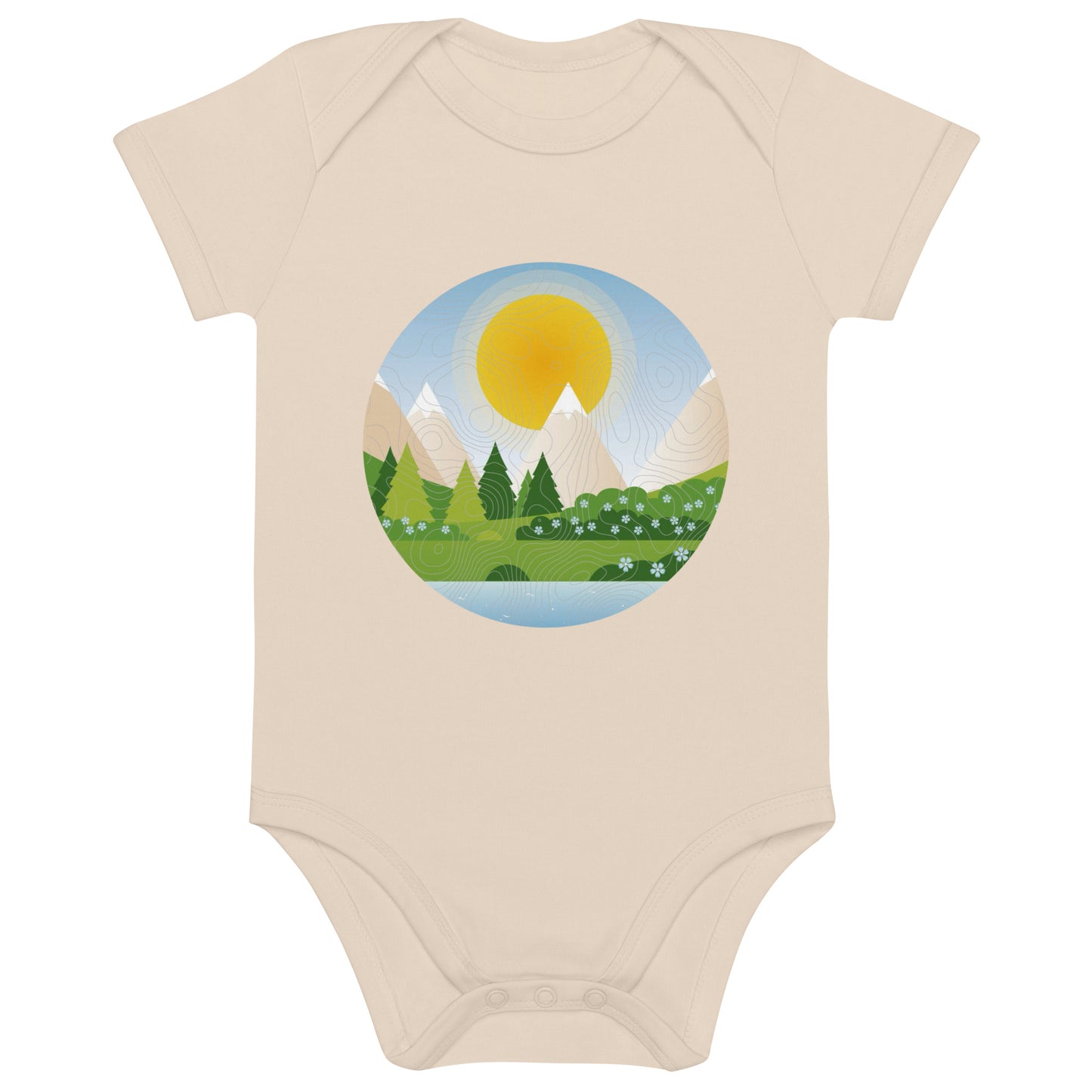 Mountain topo - Organic cotton baby bodysuit