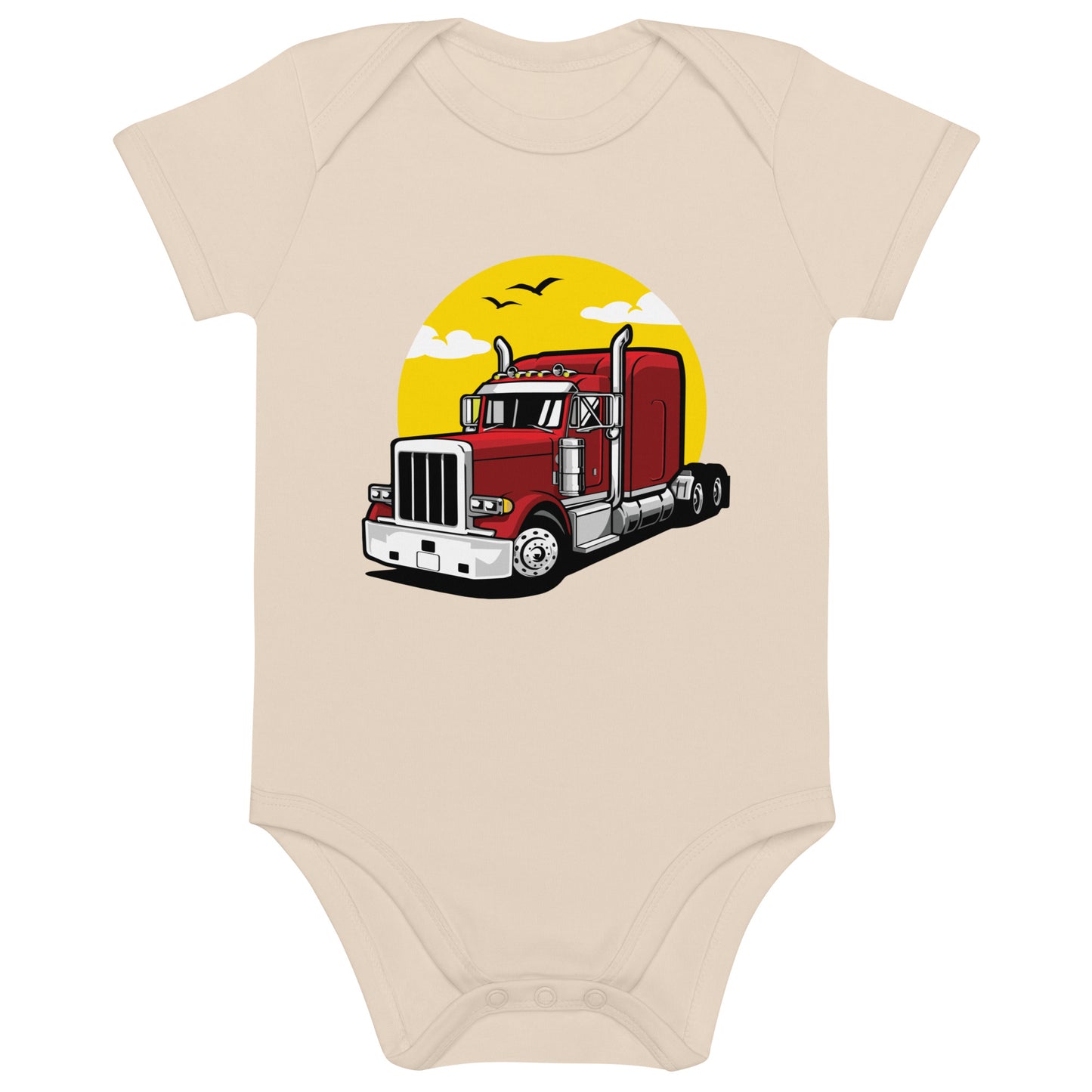 Semi truck - Organic cotton baby bodysuit