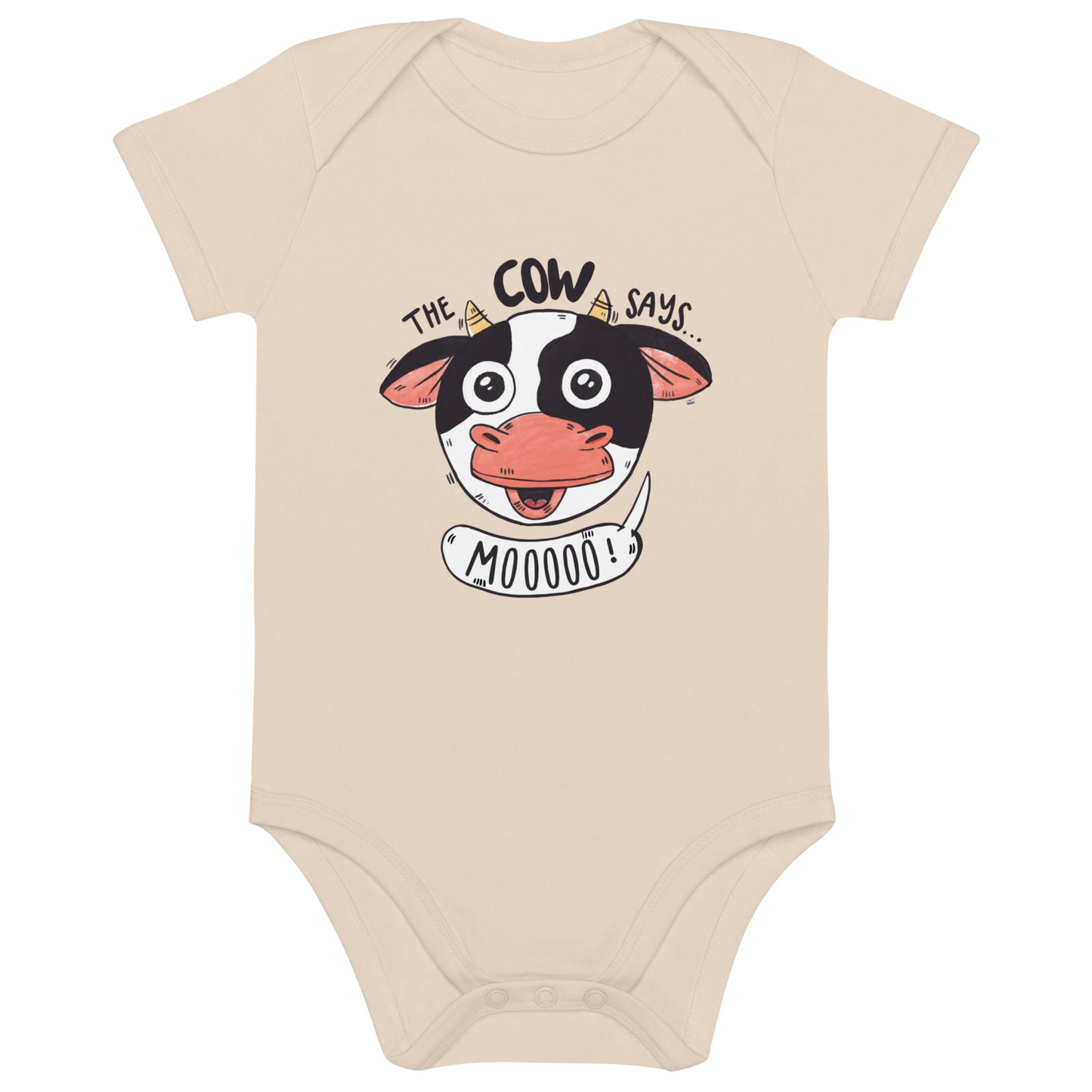 Cow says moo - Organic cotton baby bodysuit