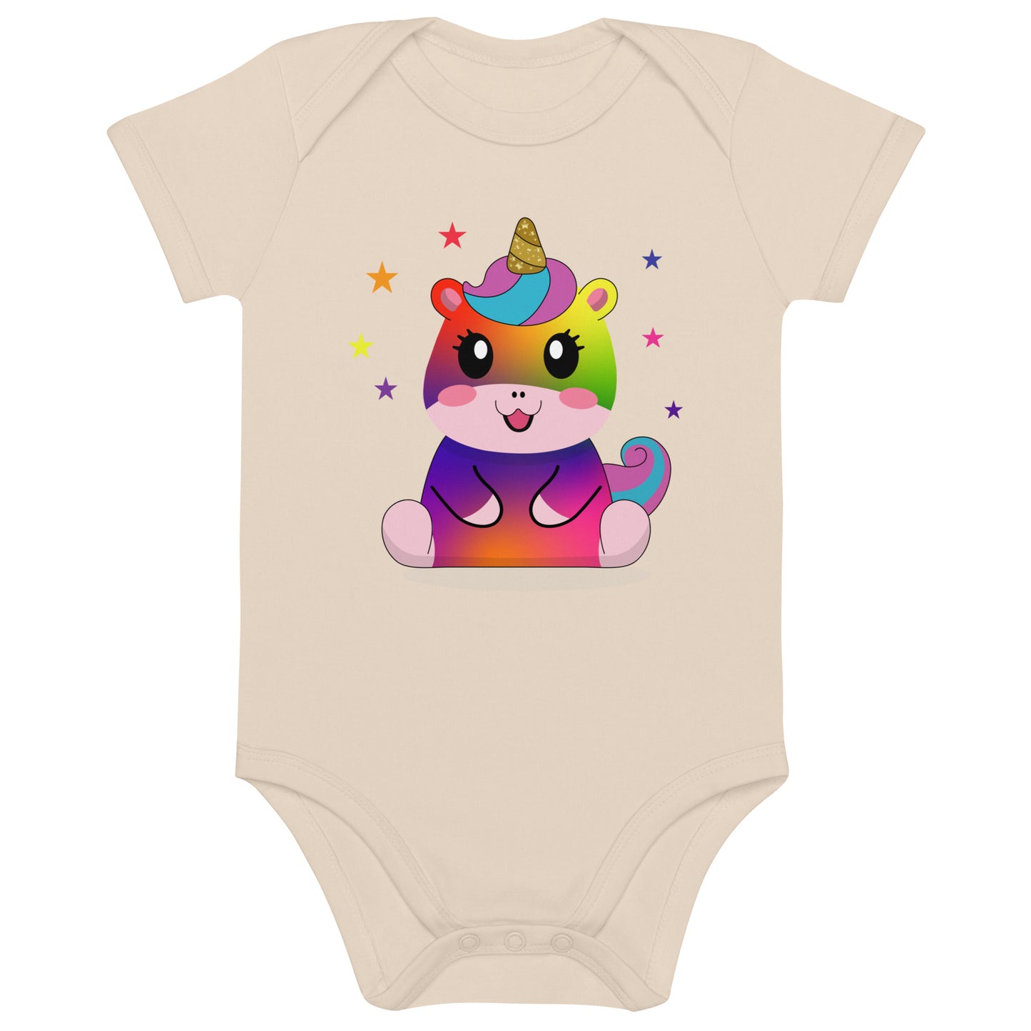 Unicorn stars - Organic cotton baby bodysuit