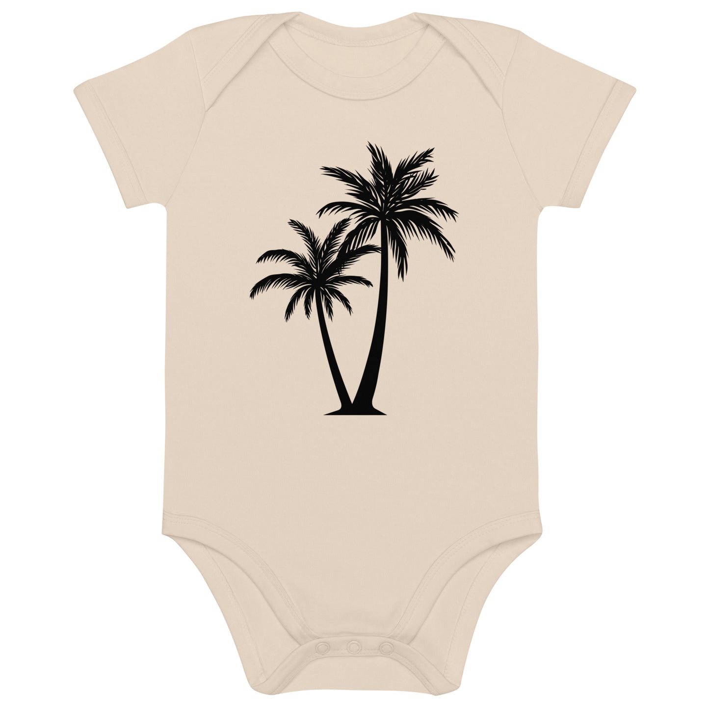 Palm Trees (black) - Organic cotton baby bodysuit