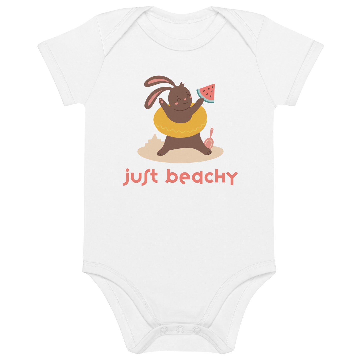 Just beachy bunny - Organic cotton baby bodysuit