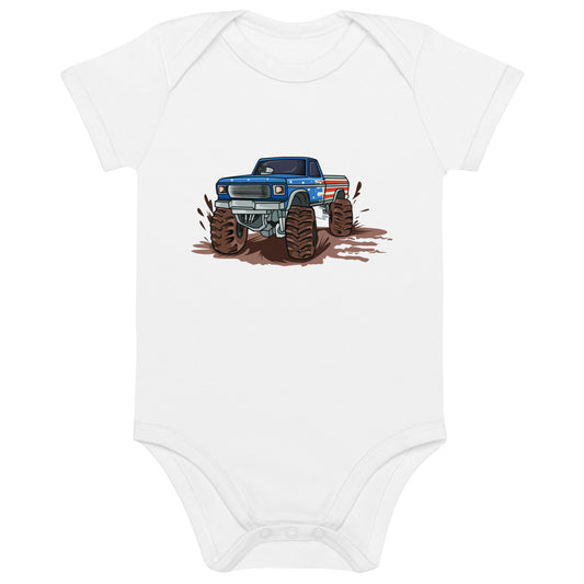 USA Monster Truck - Organic cotton baby bodysuit