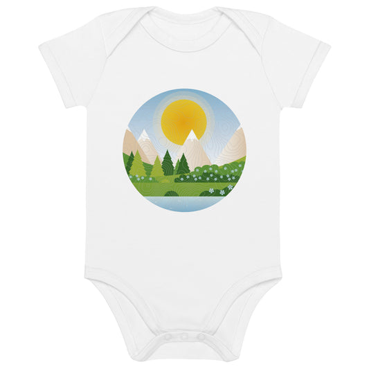 Mountain topo - Organic cotton baby bodysuit