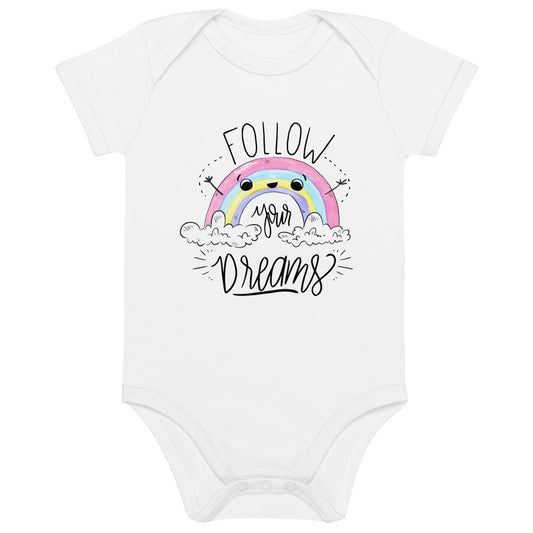 Follow your dreams - Organic cotton baby bodysuit