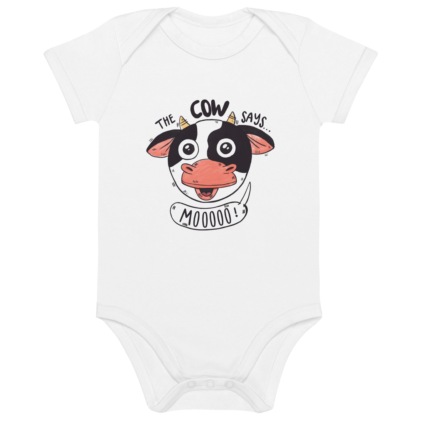 Cow says moo - Organic cotton baby bodysuit