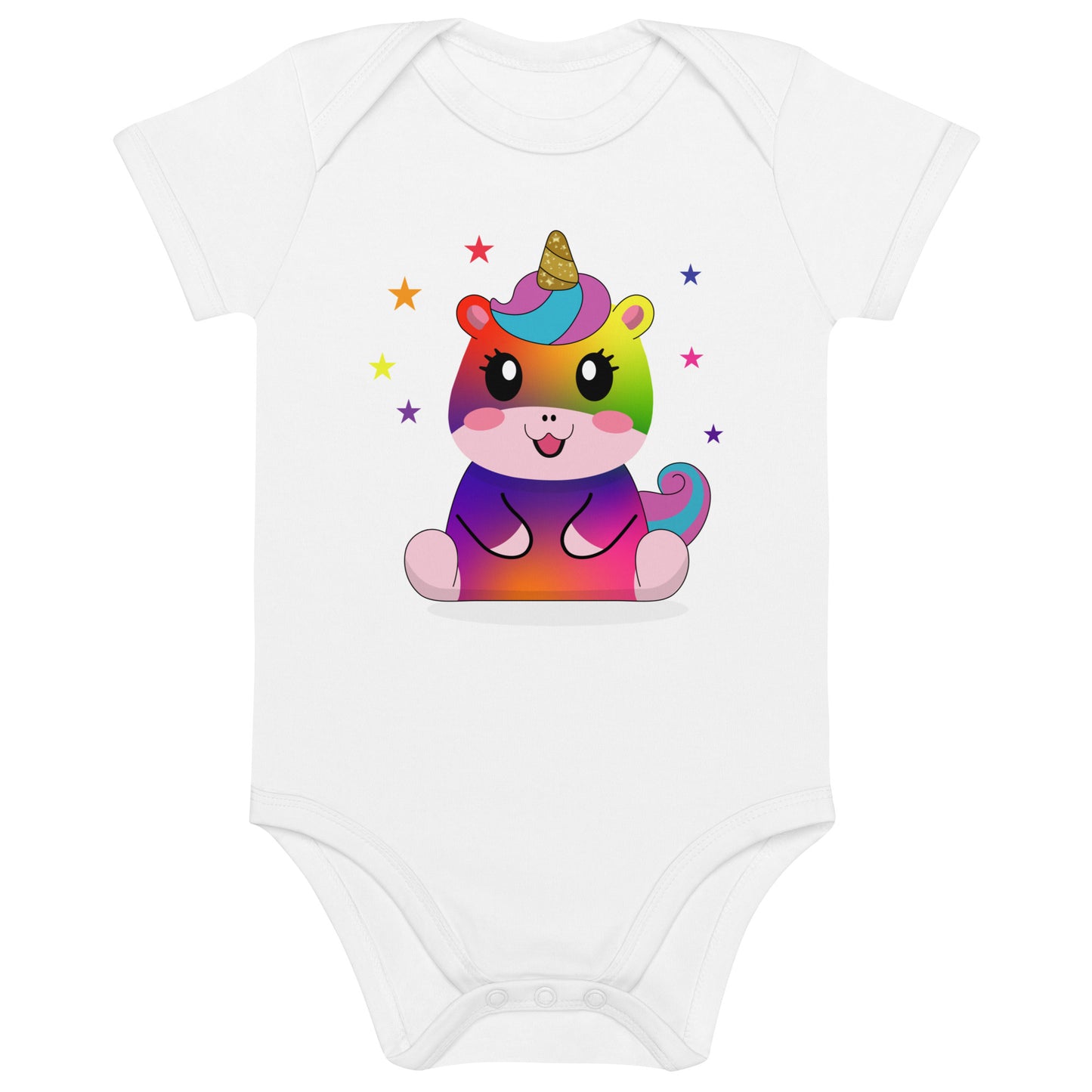 Unicorn stars - Organic cotton baby bodysuit