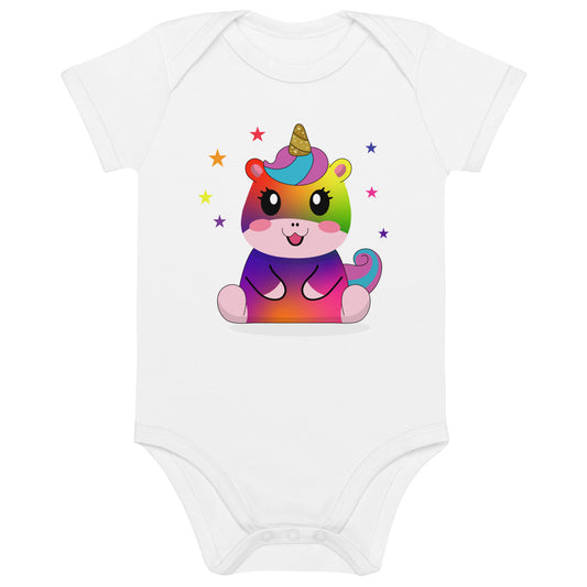 Unicorn stars - Organic cotton baby bodysuit