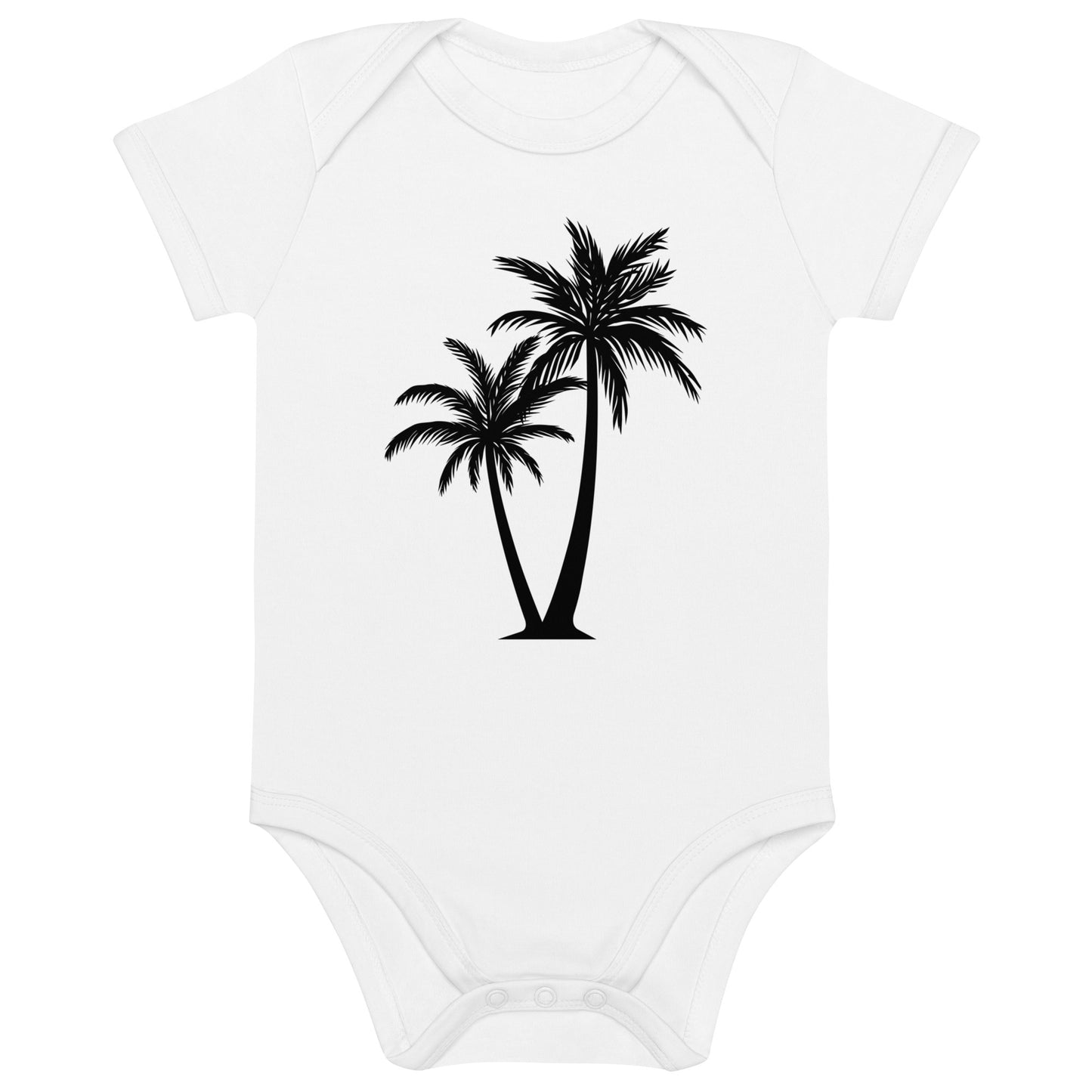 Palm Trees (black) - Organic cotton baby bodysuit