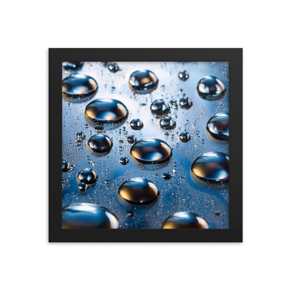 Metallic Drops - Framed photo paper poster