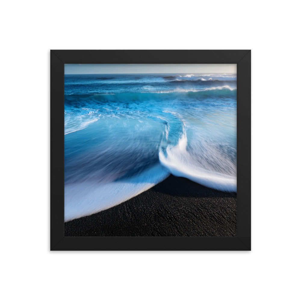 Black Sand Beach - Framed photo paper poster