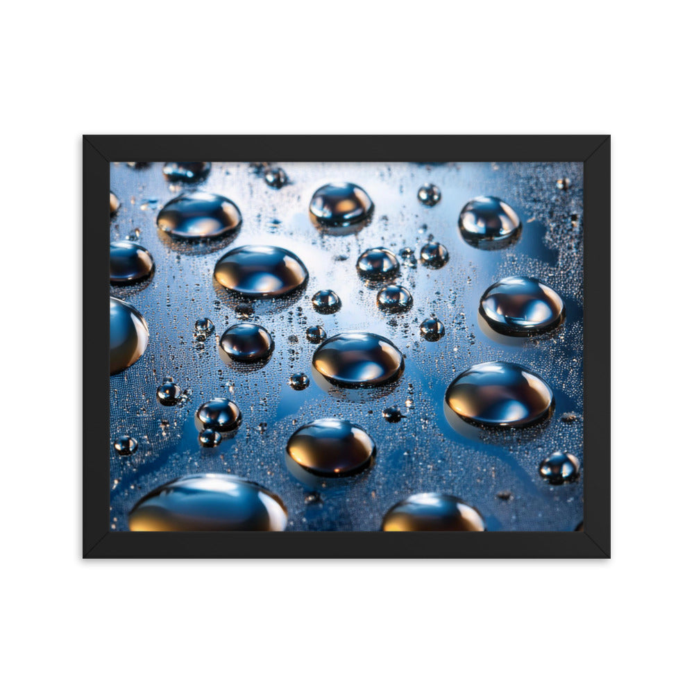 Metallic Drops - Framed photo paper poster