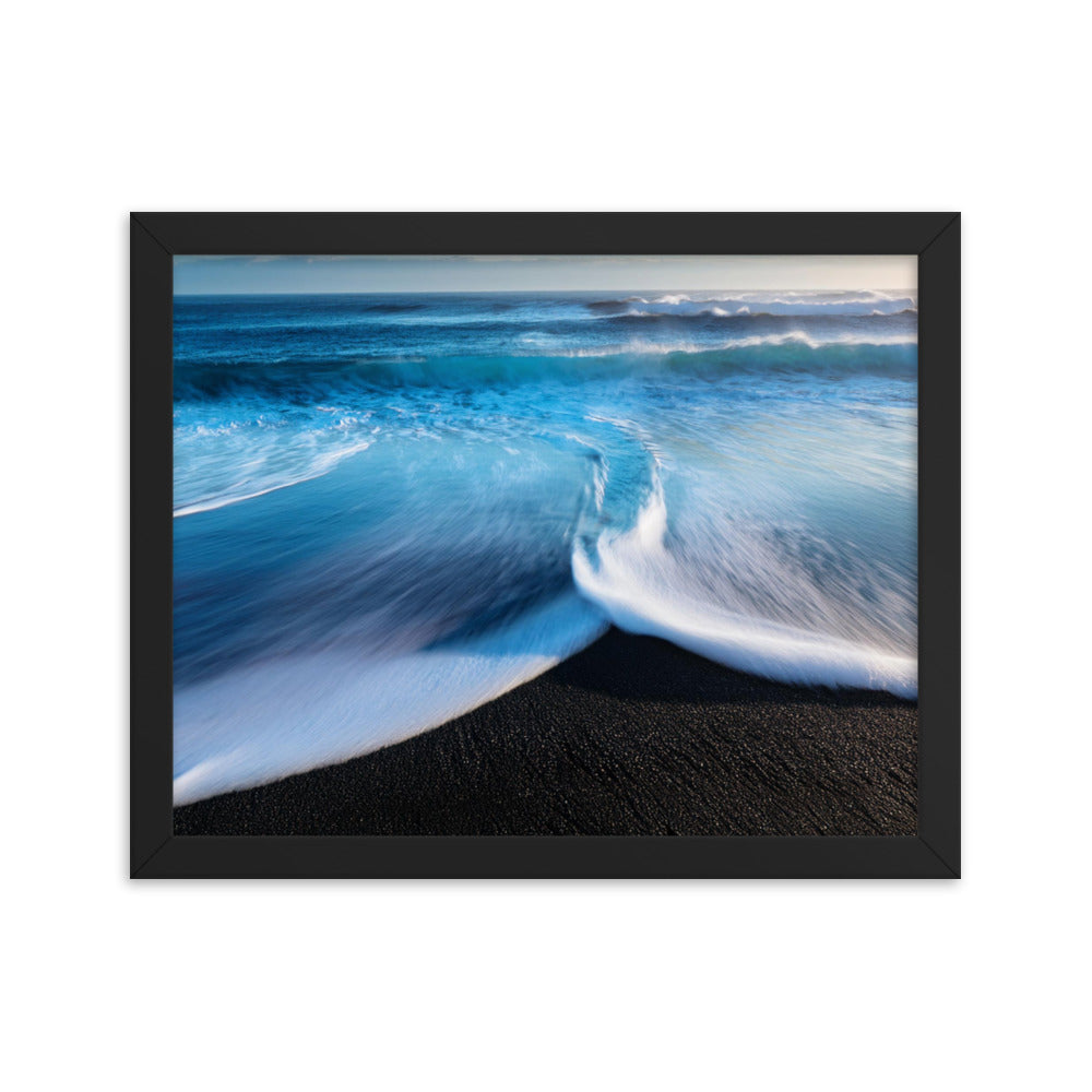 Black Sand Beach - Framed photo paper poster