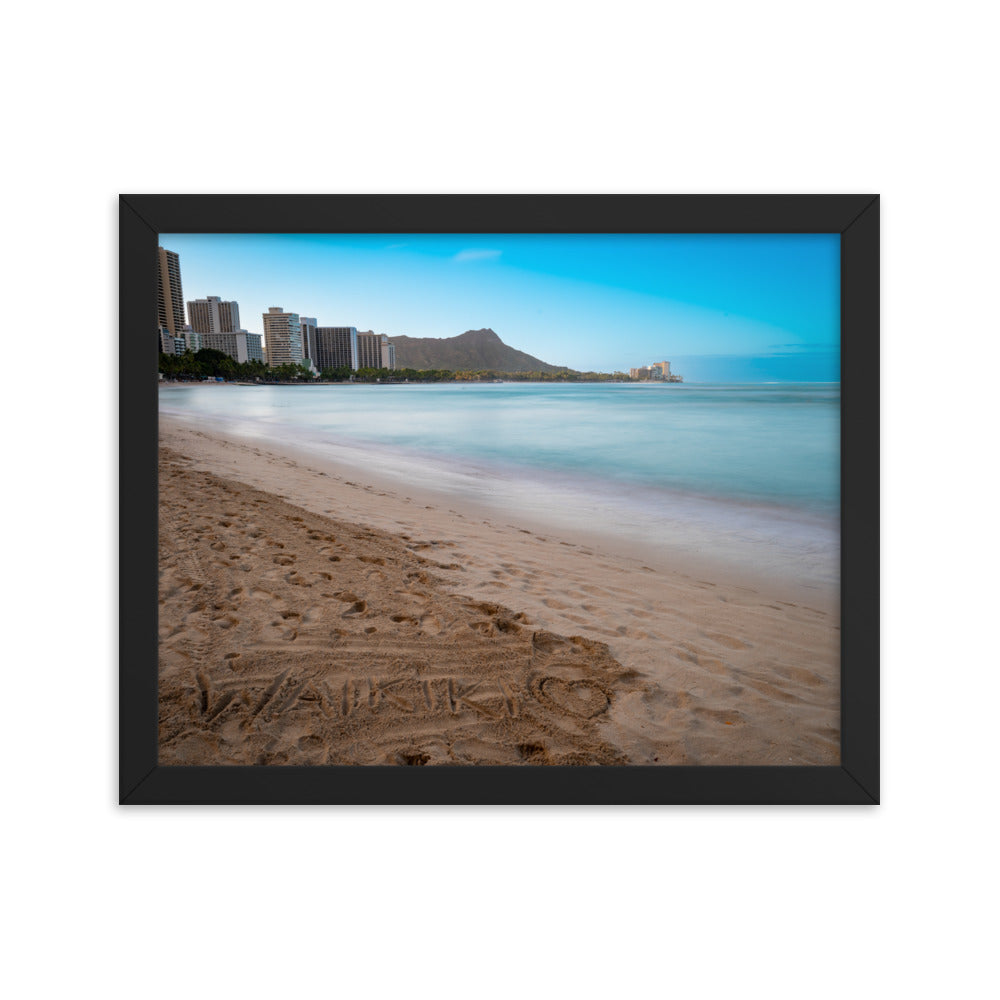 Waikiki Beach - Framed photo paper poster