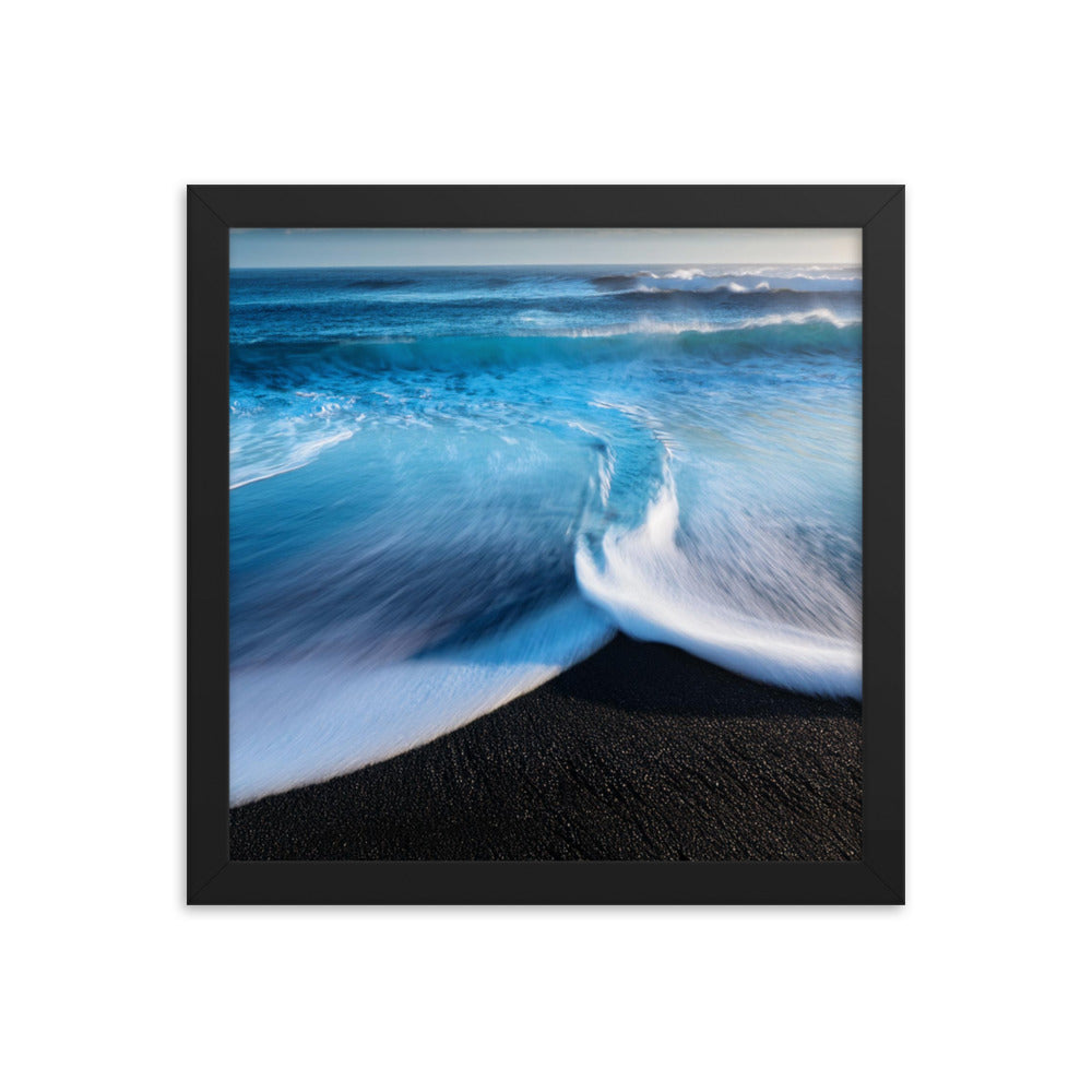 Black Sand Beach - Framed photo paper poster