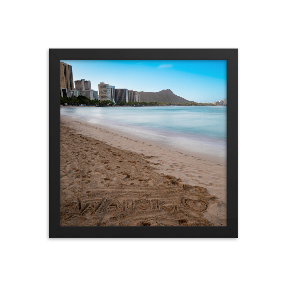 Waikiki Beach - Framed photo paper poster