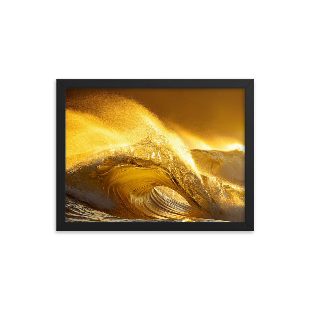 Golden Waves - Framed photo paper poster