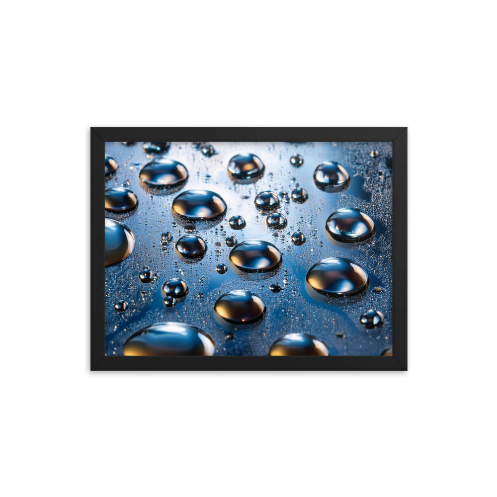 Metallic Drops - Framed photo paper poster